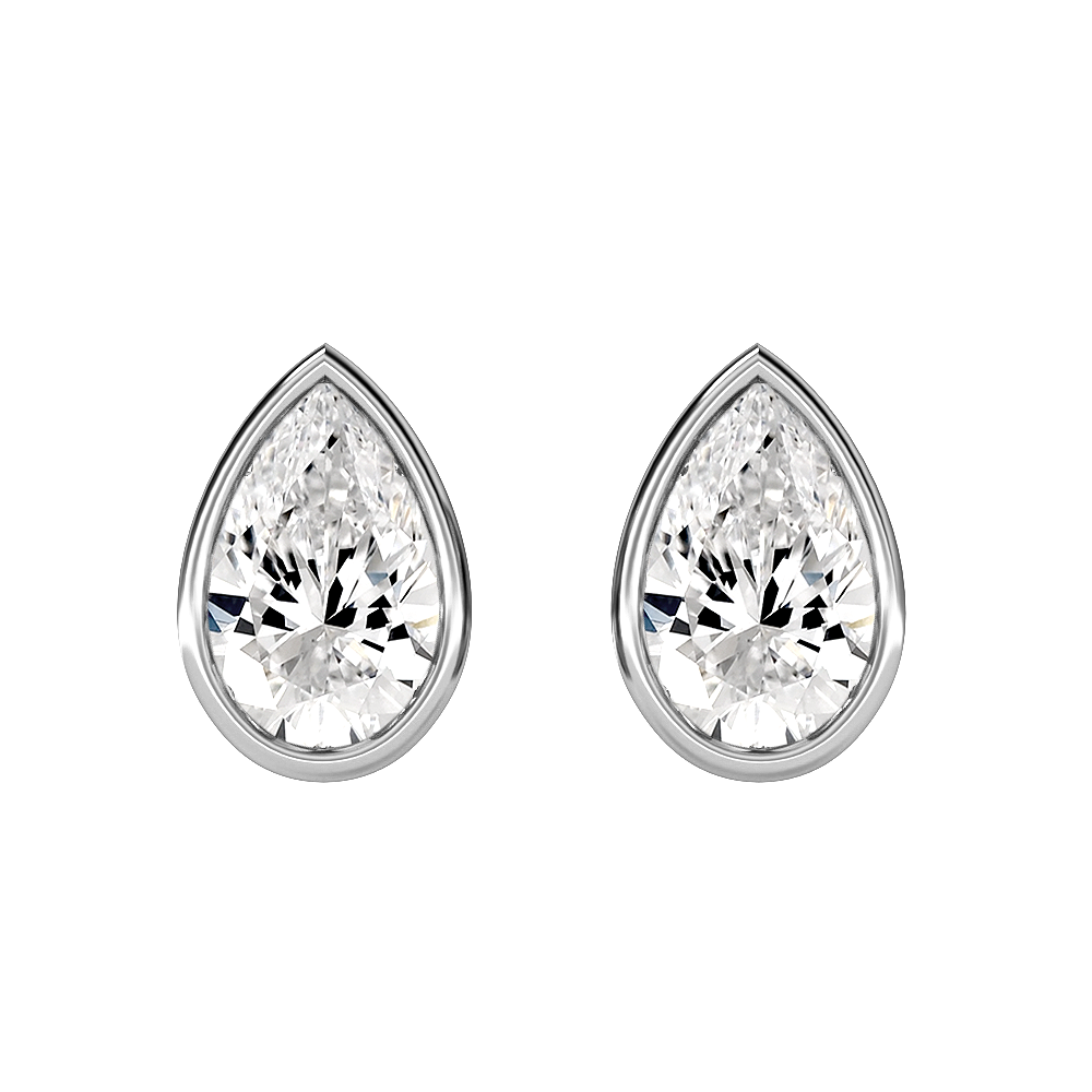 Pear Diamond Stud Earrings