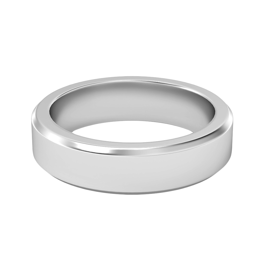 Image of Unique Designs MOH Solitaire Wedding Rings in 18K White Gold, 5 mm