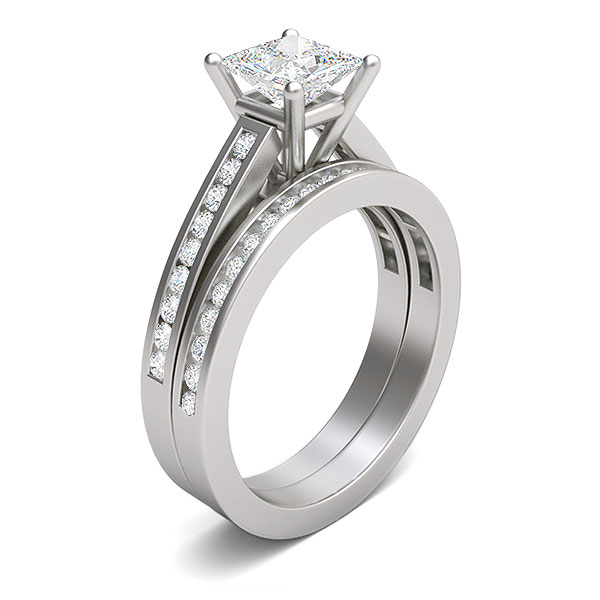 Princess Cut Diamond Elegant Engagement Ring