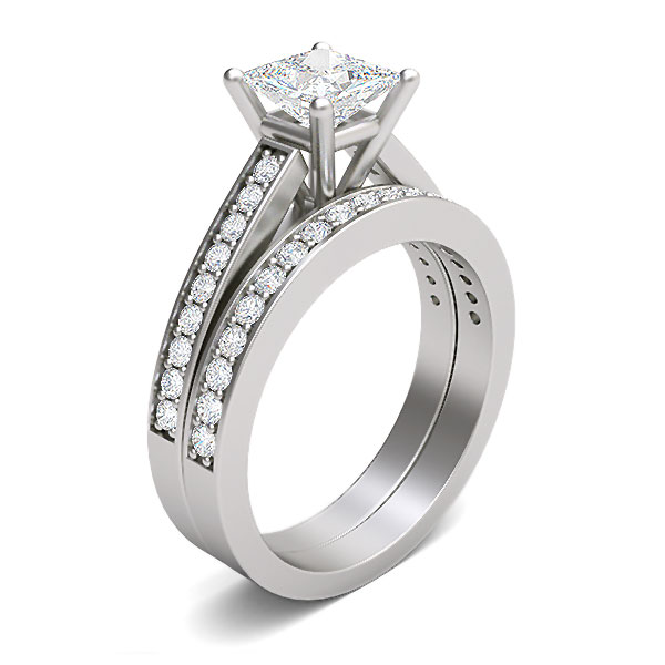 Princess Cut Diamond Elegant Engagement Ring