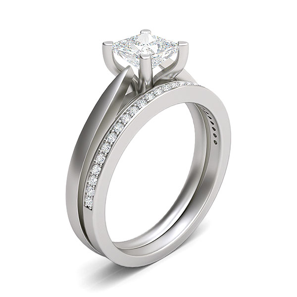 Diamond Plain Band Engagement Ring