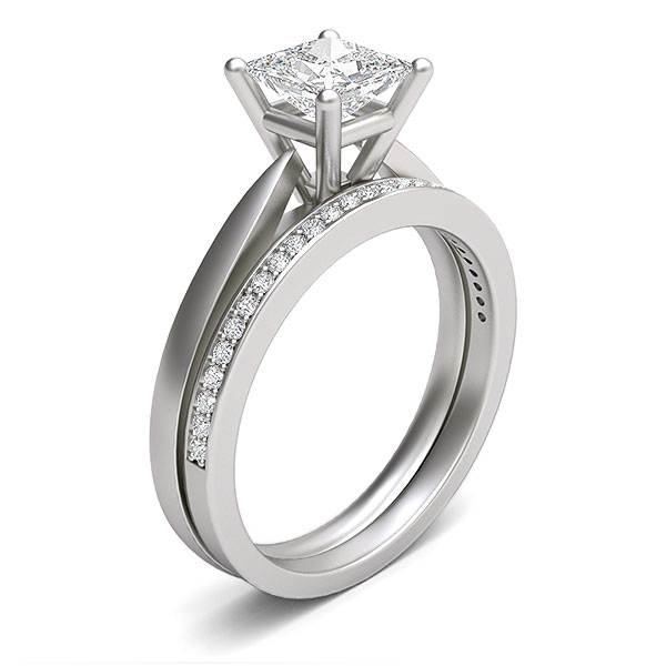 Princess Diamond Basket Style Engagement Ring