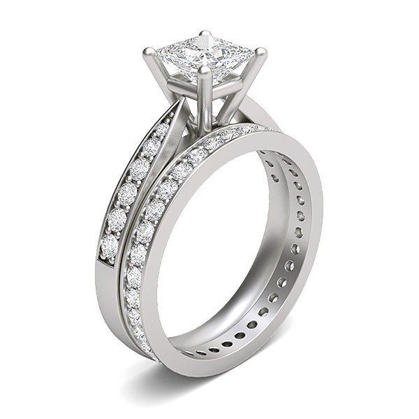 Diamond Full Eternity Bridal Set Engagement Ring