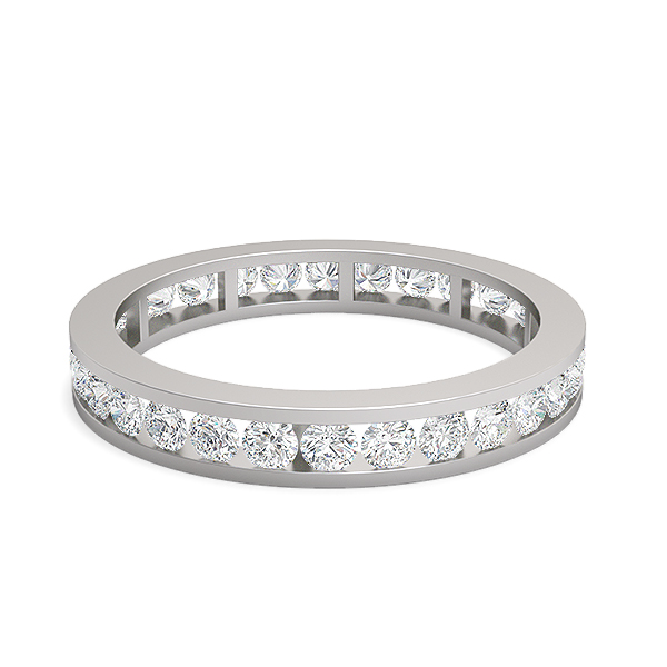 Image of MOH Eternity Wedding Rings in Platinum, 0.92 Ct, D-E / VS With Lab Diamonds.