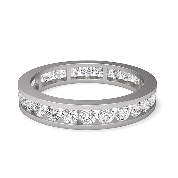 Image of MOH Eternity Wedding Rings in Platinum, 1.36 Ct, F-G / VS With Lab Diamonds.