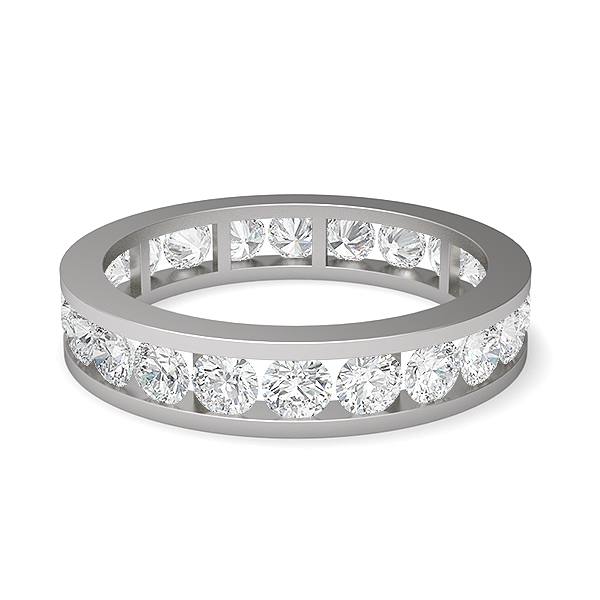 Image of MOH Eternity Wedding Rings in Platinum, 1.76 Ct, D-E / SI With Natural Diamonds.