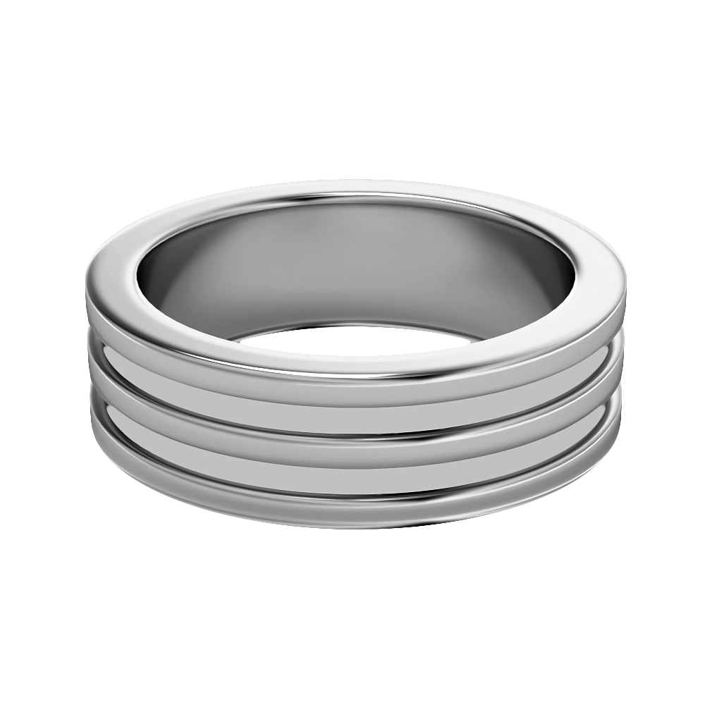 Image of Unique Designs MOH Solitaire Wedding Rings in Platinum, 6 mm