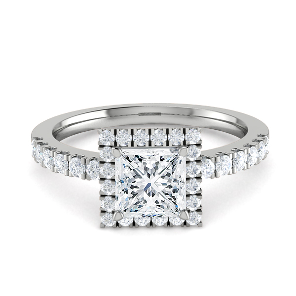 Classic Halo Diamond Engagement Ring