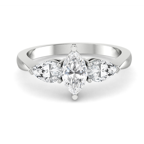 Pear Diamond Trilogy Engagement Ring