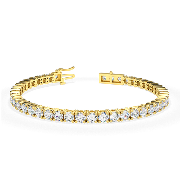 Image of Trendy Designs Tennis Bracelets With 18K Yellow Gold, 5.94 Ct , 6.5 Inch Size, F-G / SI With Natural Diamonds.