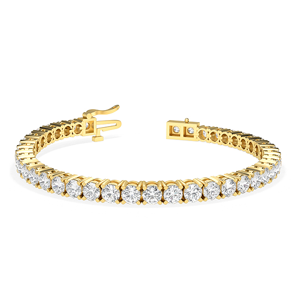 Image of Trendy Designs Tennis Bracelets With 18K Yellow Gold, 8.65 Ct , 7 Inch Size, H-I / VS With Natural Diamonds.