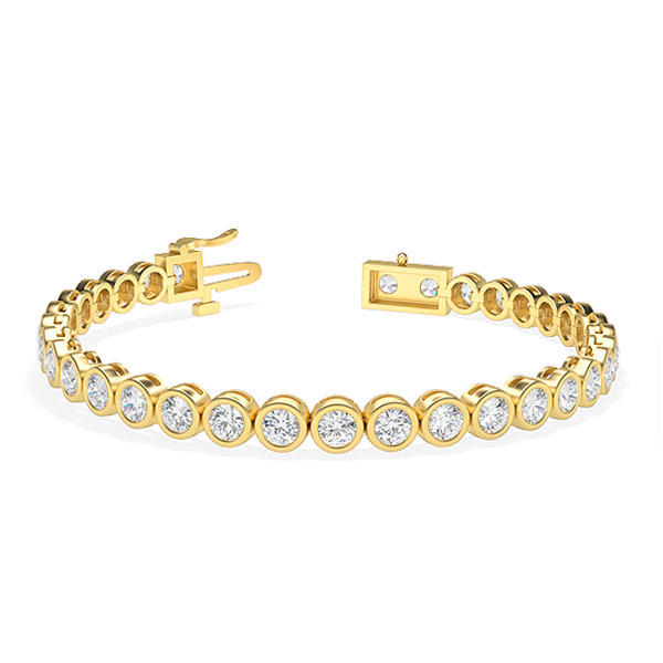 Image of Trendy Designs Tennis Bracelets With 18K Yellow Gold, 5.64 Ct , 7 Inch Size, H-I / VS With Natural Diamonds.
