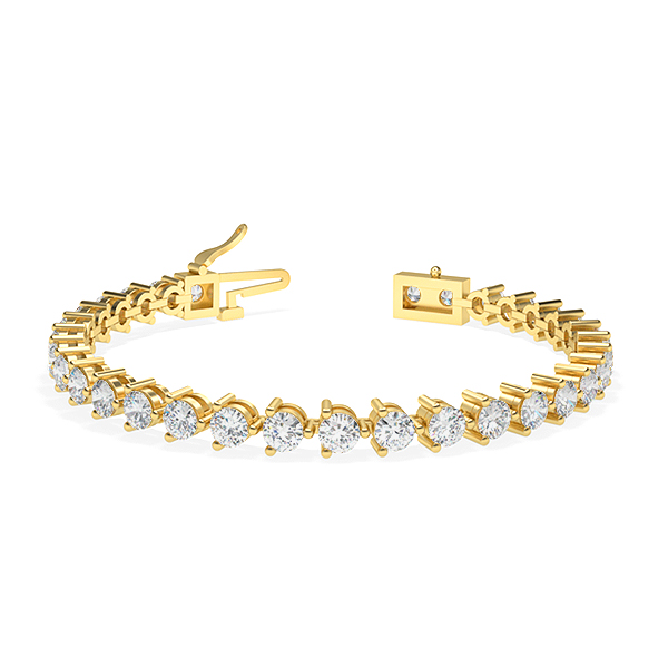 Image of Trendy Designs Tennis Bracelets With 18K Yellow Gold, 6.80 Ct , 6.5 Inch Size, D-E / VS With Natural Diamonds.