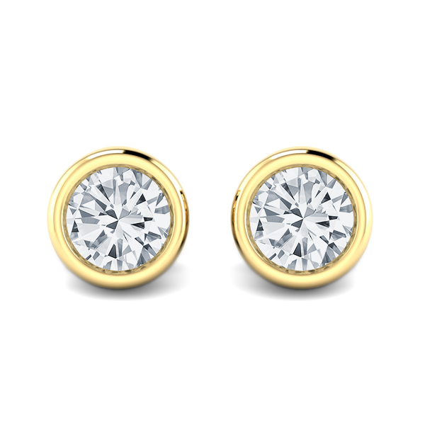 Bezel Set Stud Earrings
