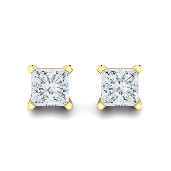 Princess Cut Diamond Stud Earrings