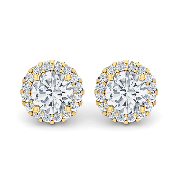 Halo Pave Set Earrings