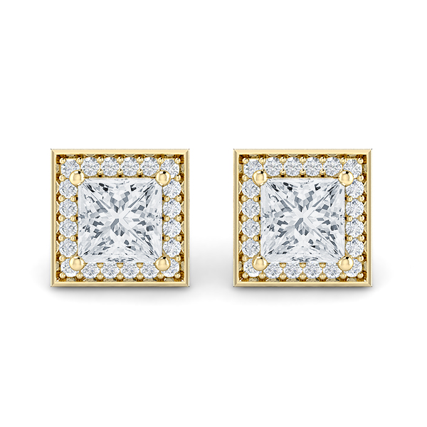 Stud Earrings With Diamond Halo