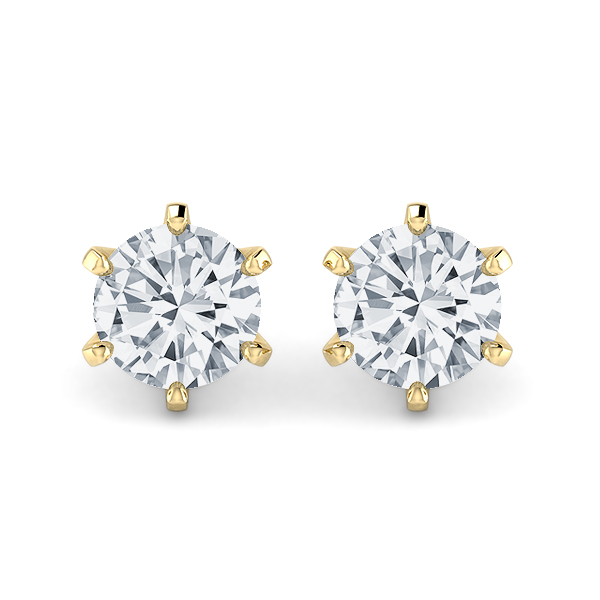 Solitaire Six-Prong Stud Earrings