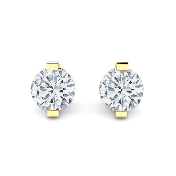 Brilliant Cut Two Claw Stud Earrings