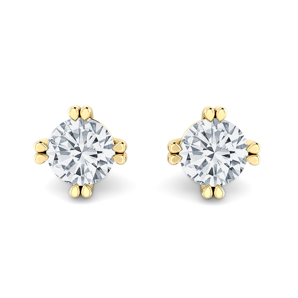 Diamond Double Prong Stud Earrings