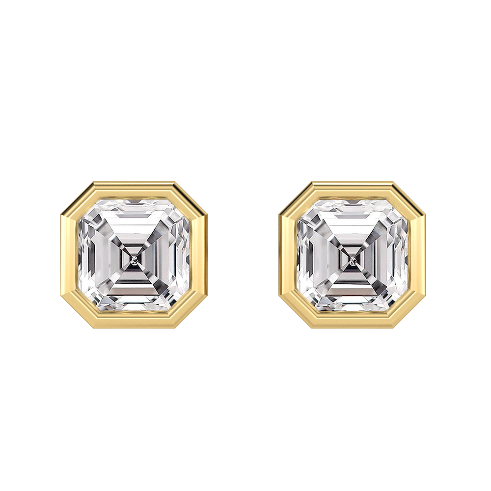 Asscher Diamond Stud Earrings