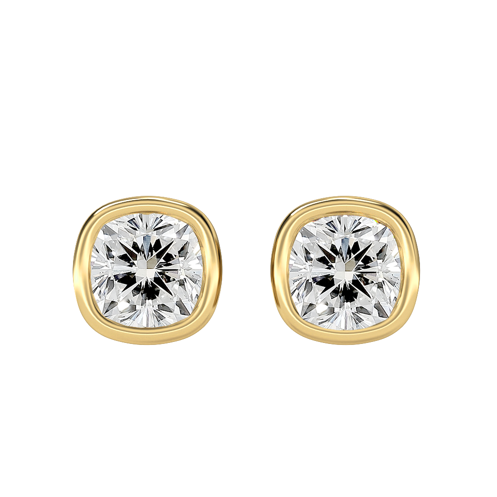 Cushion Diamond Stud Earrings
