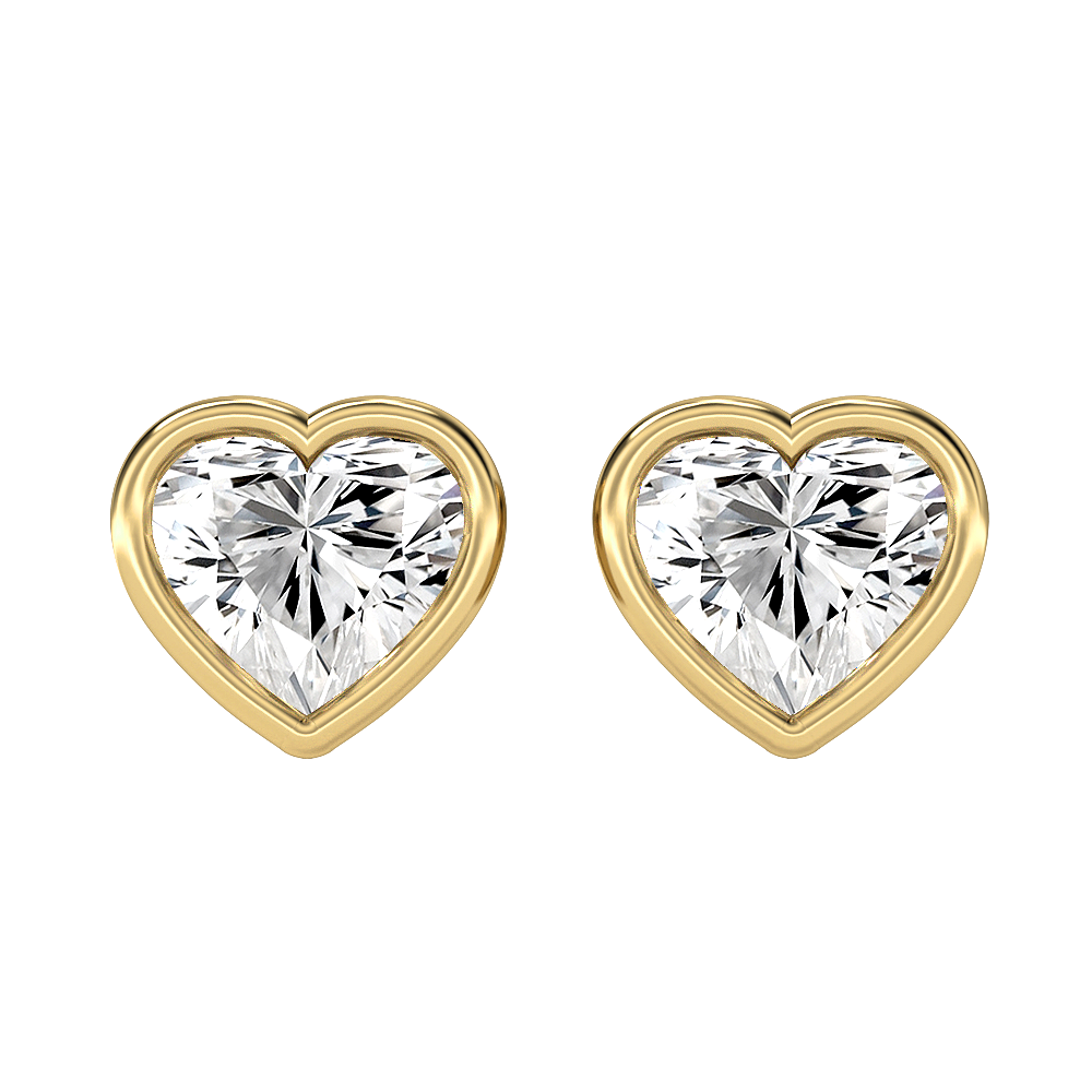 Heart Diamond Stud Earrings