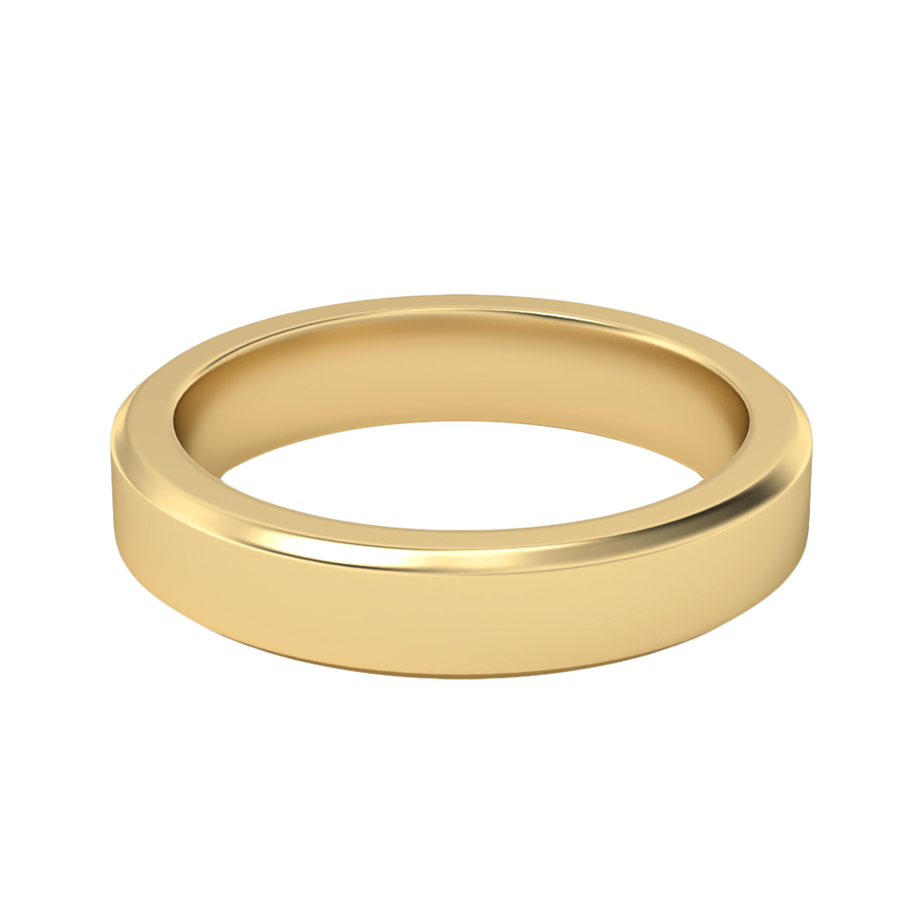 Image of Unique Designs MOH Solitaire Wedding Rings in 18K Yellow Gold, 4 mm