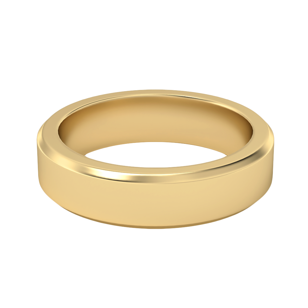 Image of Unique Designs MOH Solitaire Wedding Rings in 18K Yellow Gold, 5 mm