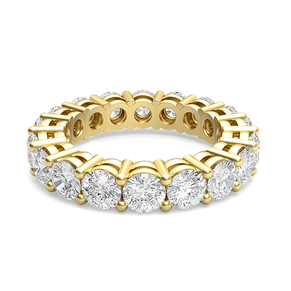 Image of Unique Designs MOH Solitaire Wedding Rings in 18K Yellow Gold, 3.9 mm