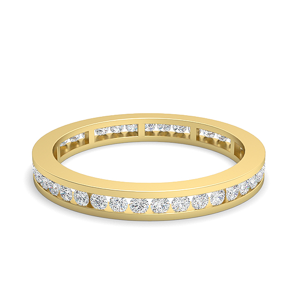 Gia-18K Yellow Gold-0.51 Ct-H-I / SI-Natural Diamonds