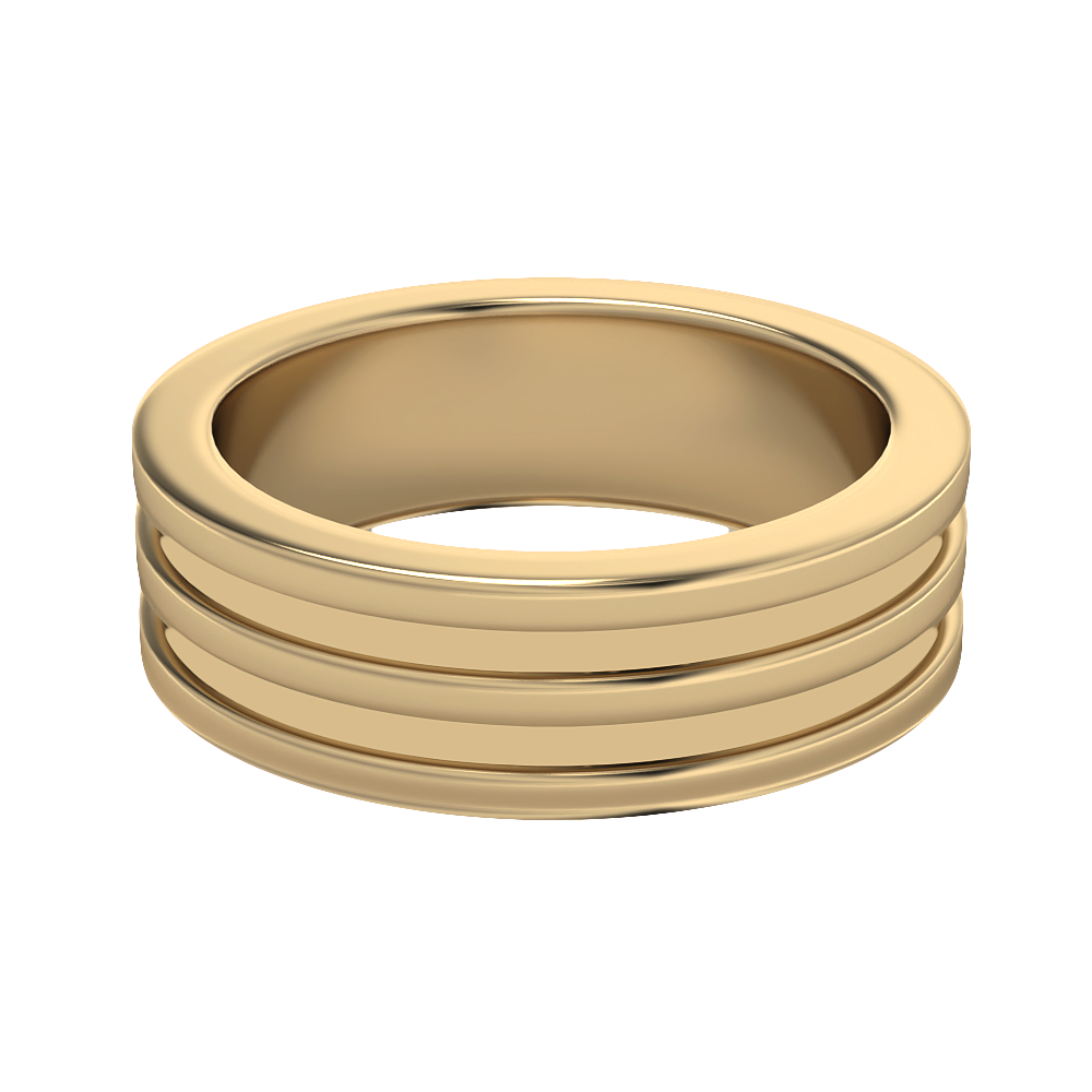 Image of Unique Designs MOH Solitaire Wedding Rings in 18K Yellow Gold, 6 mm