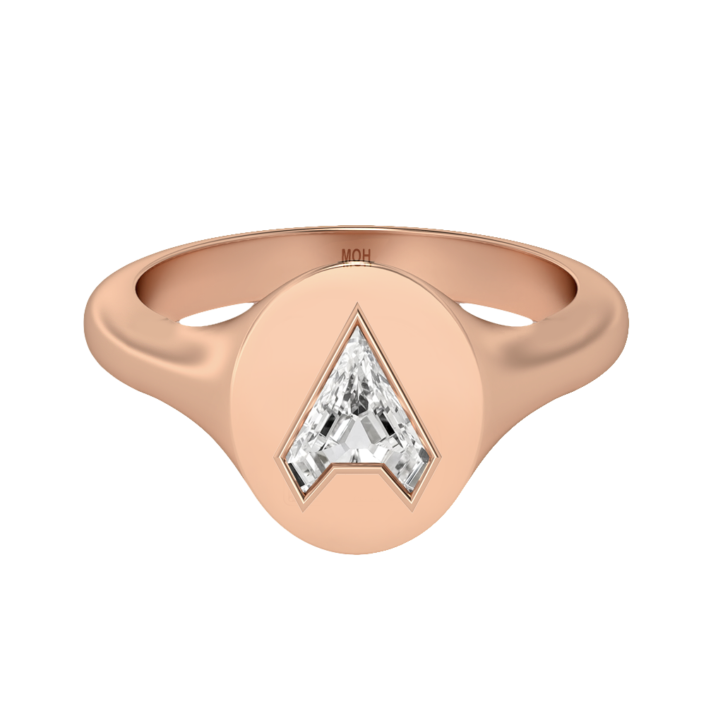 A-18K Rose Gold-Signet Ring-7 mm