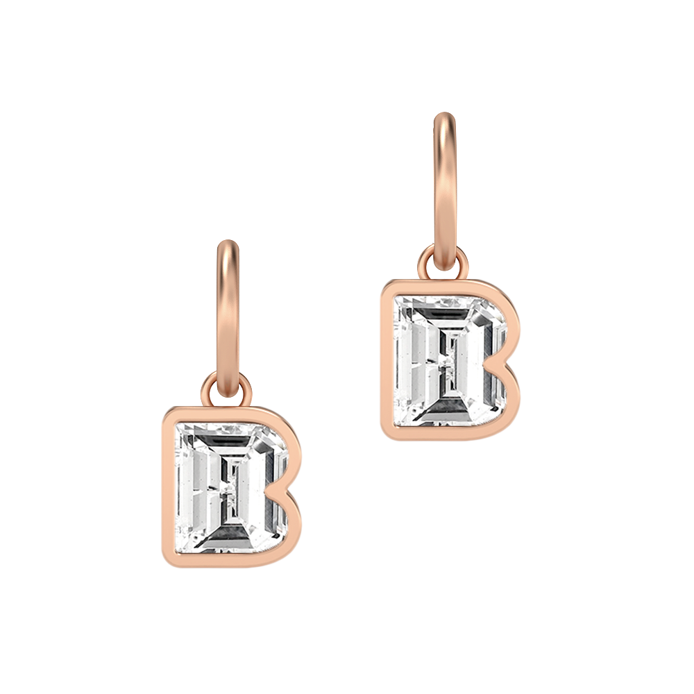 B-18K Rose Gold-Hoop Earrings-7 mm