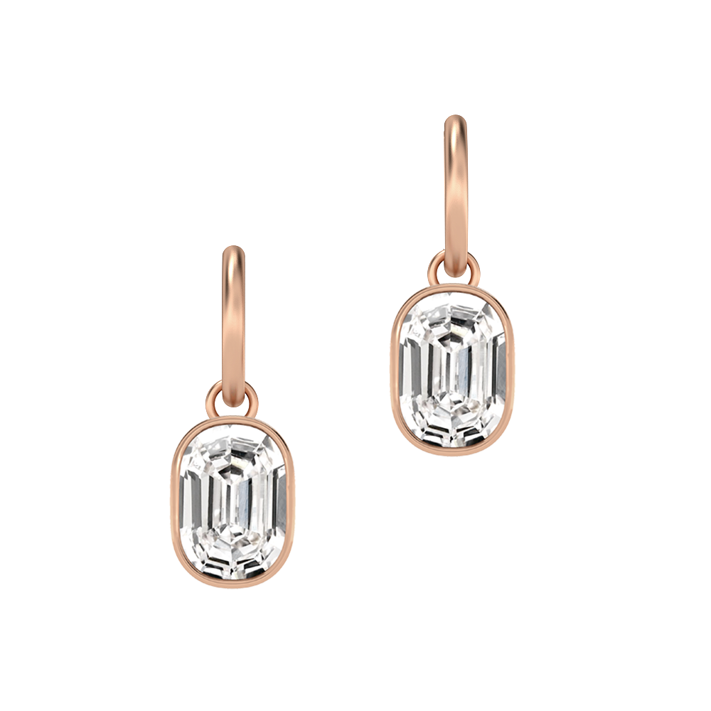 O Letter Alphabet-18K Rose Gold-Hoop Earrings-7 mm