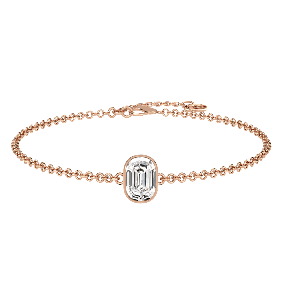 O Letter Alphabet-18K Rose Gold-Bracelet-7 mm
