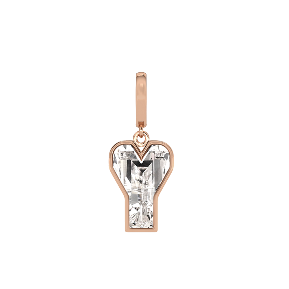 Y Letter Alphabet-18K Rose Gold-Charm-7 mm