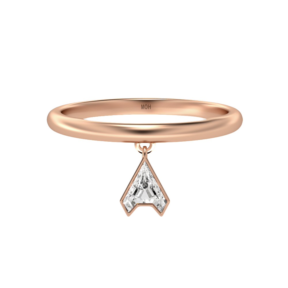 A-18K Rose Gold-Drop Ring-7 mm