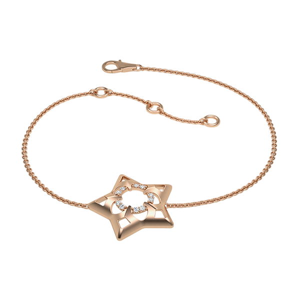 Joni-18K Rose Gold-0.04 Ct-H-I / SI- 6.5 Inch-Natural