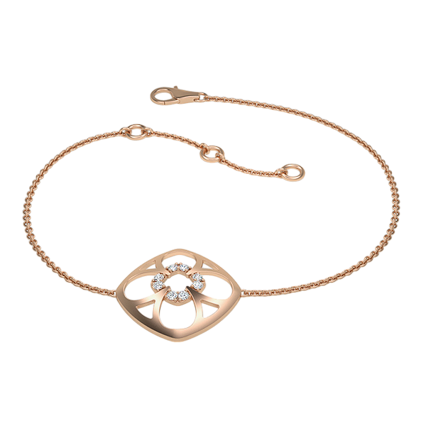 Geri-18K Rose Gold-0.09 Ct-H-I / SI- 6.5 Inch-Natural