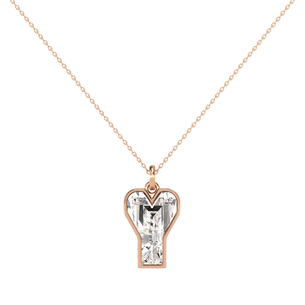 Y Letter Alphabet-18K Rose Gold-Pendant-7 mm