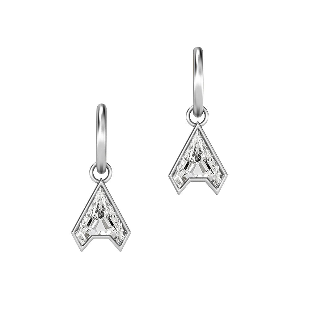 A-18K White Gold-Hoop Earrings-7 mm