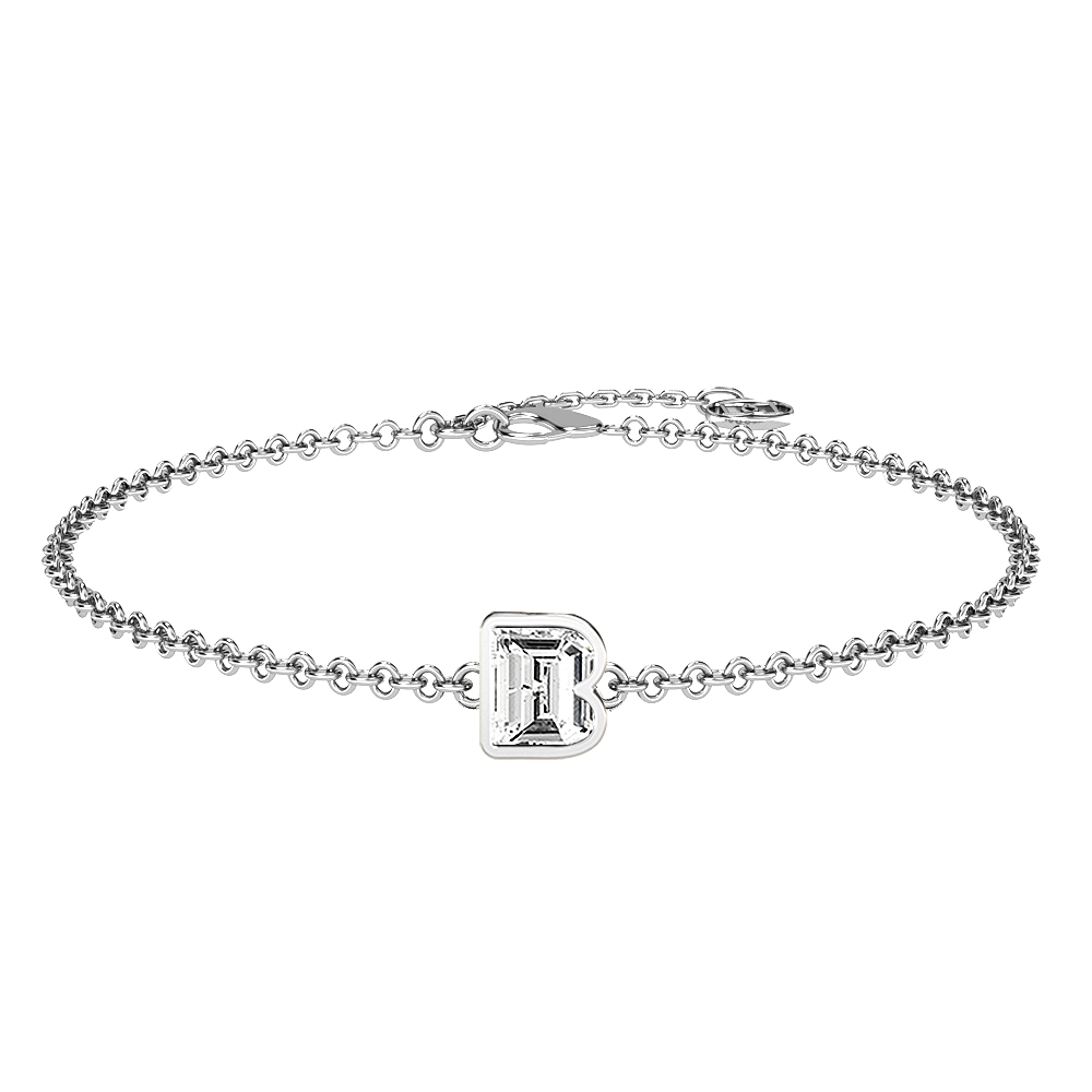 B-18K White Gold-Bracelet-7 mm