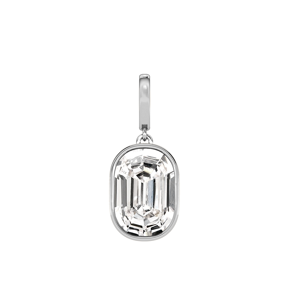 O Letter Alphabet-18K White Gold-Charm-7 mm