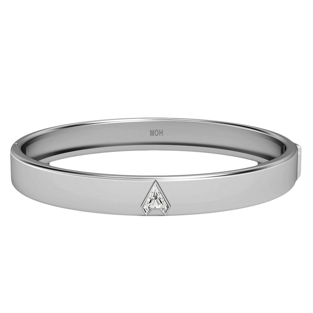 A-18K White Gold-Bangle-7 mm
