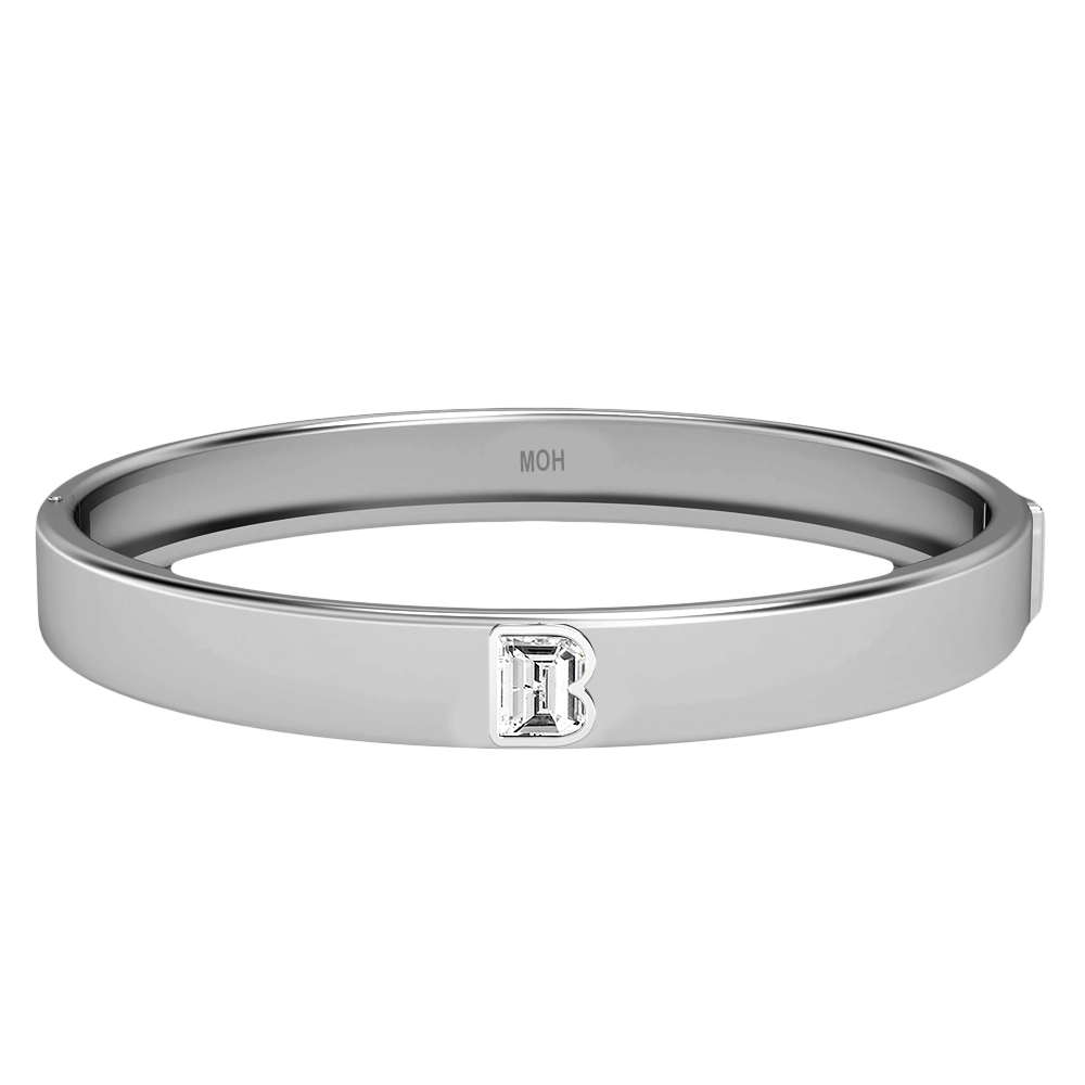 B-18K White Gold-Bangle-7 mm