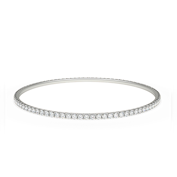 Prong Setting Round Diamond Full Eternity Bangle