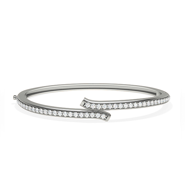 Pave Setting Round Diamond Bangle    