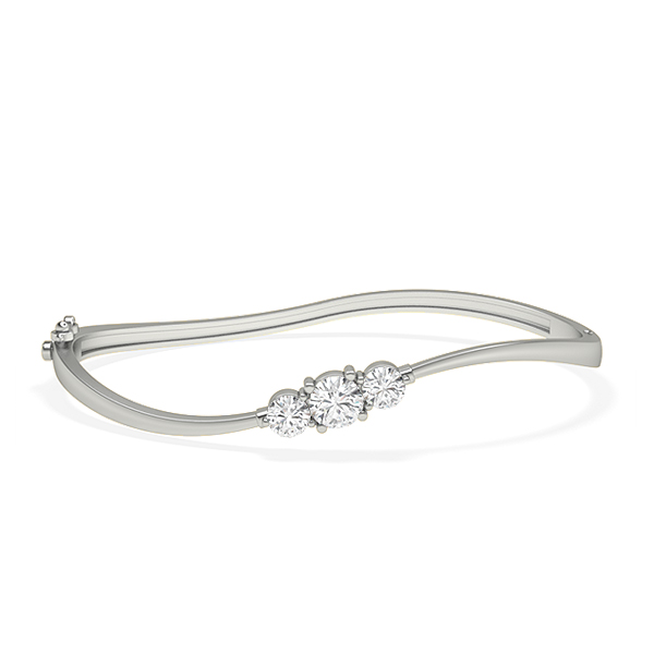 Prong Setting Round Diamond Bangle