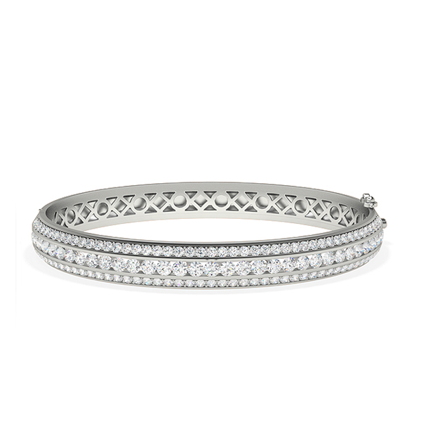 Channel Setting Round Diamond Bangle 